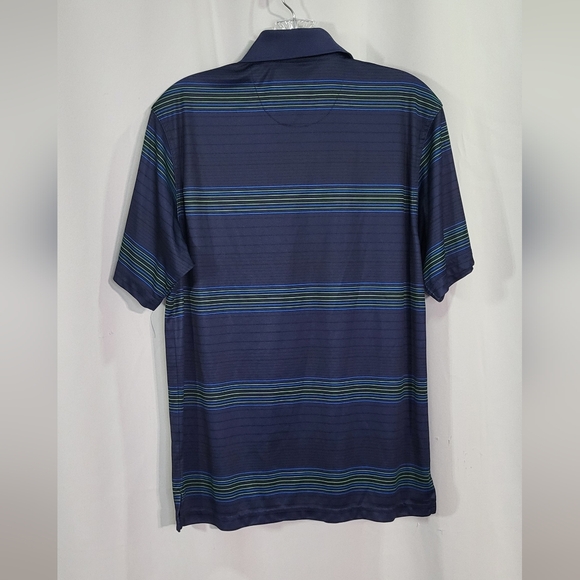 Ben Hogan Men's Blue/Green Striped 3 Button Short Sleeve Polo Shirt Size Small - Picture 7 of 7